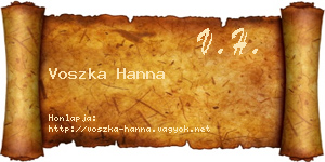 Voszka Hanna névjegykártya